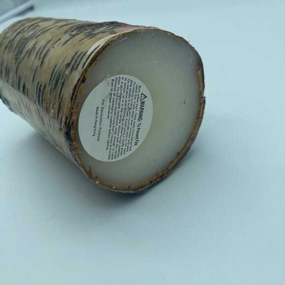 Large Candle Brown Tan Tree Trunk Log Wax - Picture 10 of 10